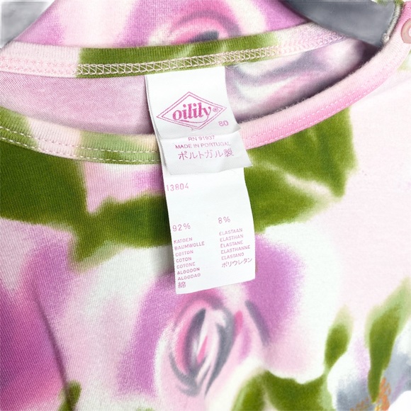Vintage: Oilily ♔ Mommy + Me Floral Stretch T Shirt Dress ♔ Pink ♔ Medium / 12MO - Picture 4 of 16